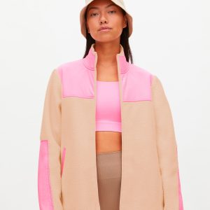 Phoebe Blocked Pile Jacket, Cotton Candy