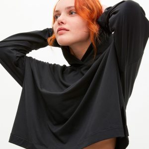 Soft Cropped Hoodie, Black